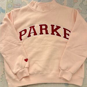 Parke Women's blush and crimson mock neck Sweatshirt
